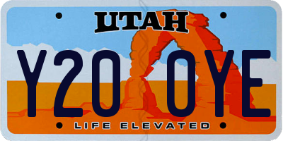 UT license plate Y200YE