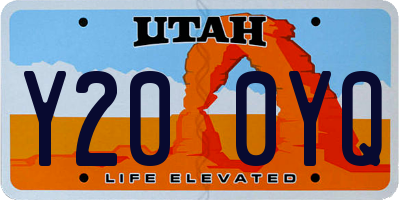 UT license plate Y200YQ