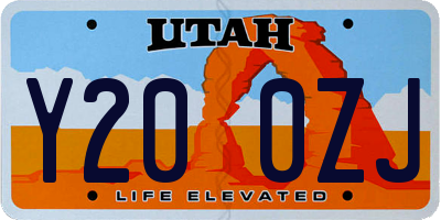 UT license plate Y200ZJ