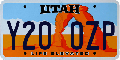 UT license plate Y200ZP