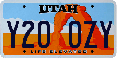 UT license plate Y200ZY