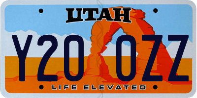 UT license plate Y200ZZ