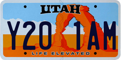 UT license plate Y201AM