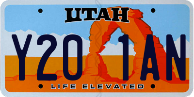 UT license plate Y201AN
