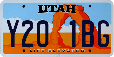 UT license plate Y201BG