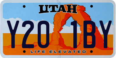 UT license plate Y201BY