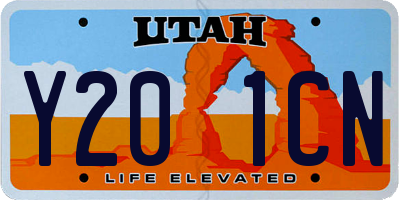 UT license plate Y201CN