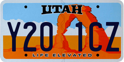 UT license plate Y201CZ