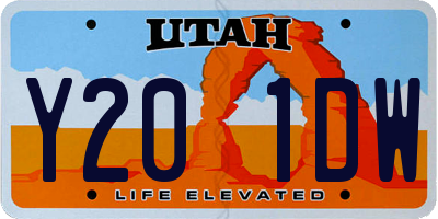 UT license plate Y201DW