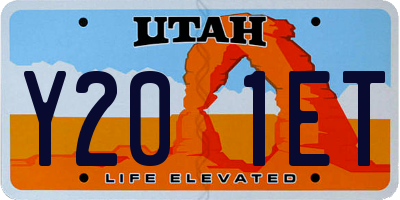 UT license plate Y201ET