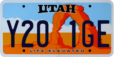UT license plate Y201GE