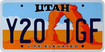 UT license plate Y201GF