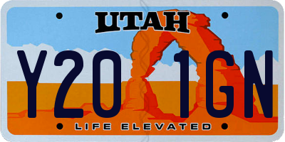 UT license plate Y201GN