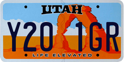 UT license plate Y201GR