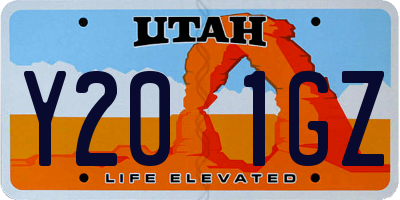 UT license plate Y201GZ