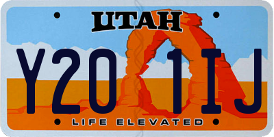 UT license plate Y201IJ