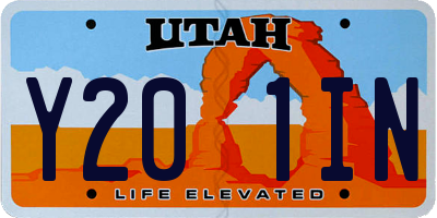 UT license plate Y201IN