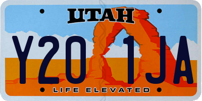 UT license plate Y201JA