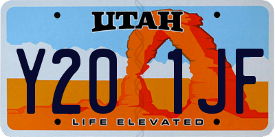 UT license plate Y201JF