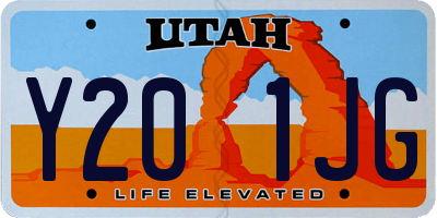 UT license plate Y201JG