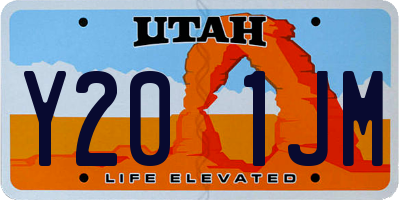 UT license plate Y201JM