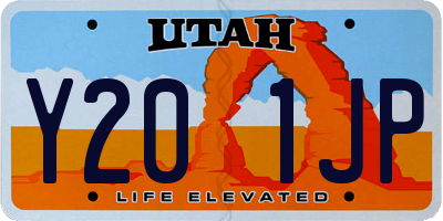 UT license plate Y201JP
