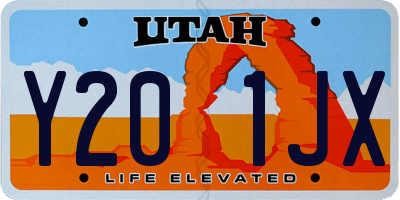 UT license plate Y201JX