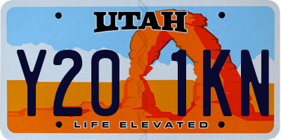 UT license plate Y201KN