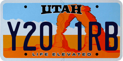 UT license plate Y201RB