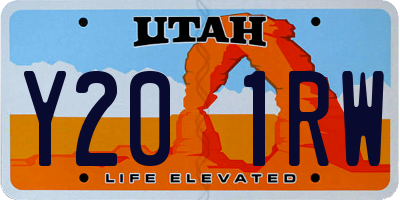 UT license plate Y201RW