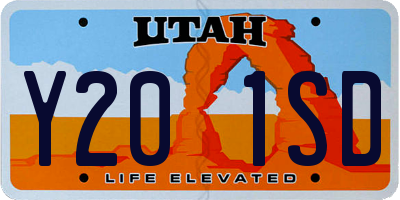 UT license plate Y201SD