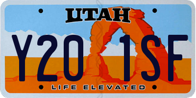 UT license plate Y201SF