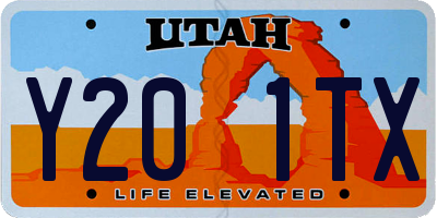 UT license plate Y201TX