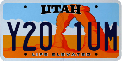 UT license plate Y201UM