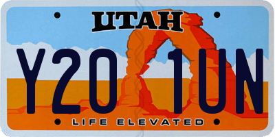 UT license plate Y201UN