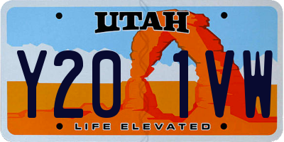 UT license plate Y201VW
