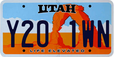 UT license plate Y201WN