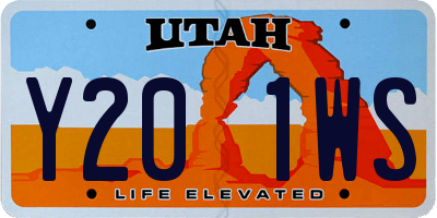 UT license plate Y201WS