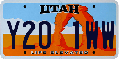 UT license plate Y201WW