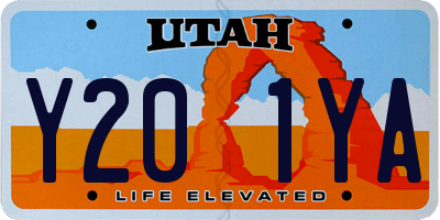 UT license plate Y201YA