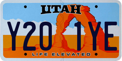 UT license plate Y201YE