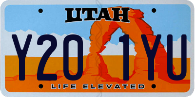 UT license plate Y201YU
