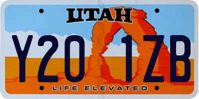 UT license plate Y201ZB