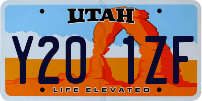 UT license plate Y201ZF