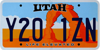 UT license plate Y201ZN
