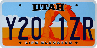 UT license plate Y201ZR