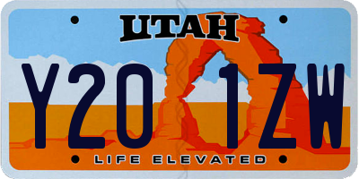 UT license plate Y201ZW