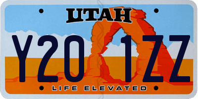 UT license plate Y201ZZ