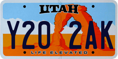 UT license plate Y202AK