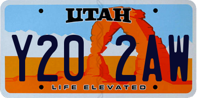 UT license plate Y202AW